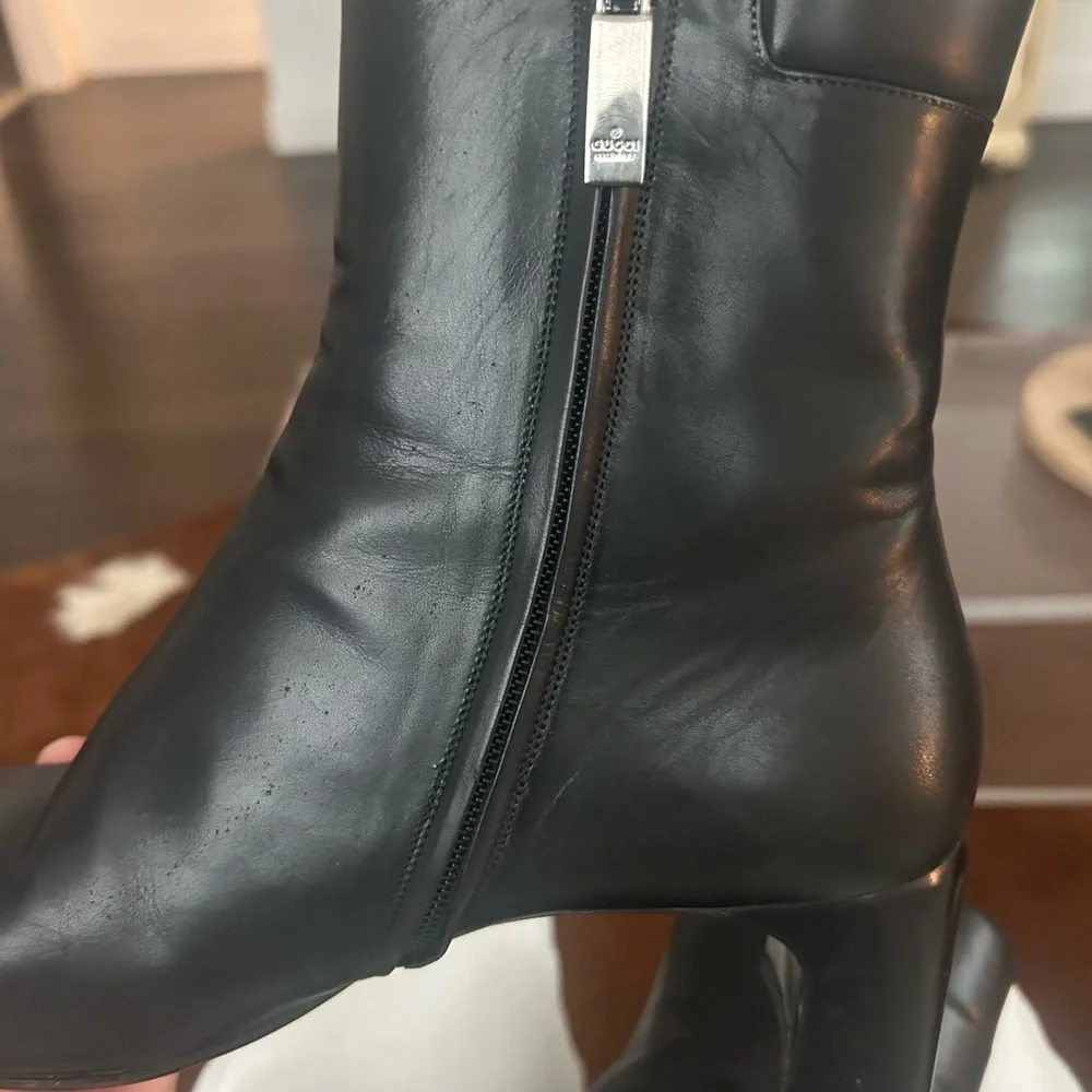 Gucci Black Leather Ankle Boots - Picture 3 of 8